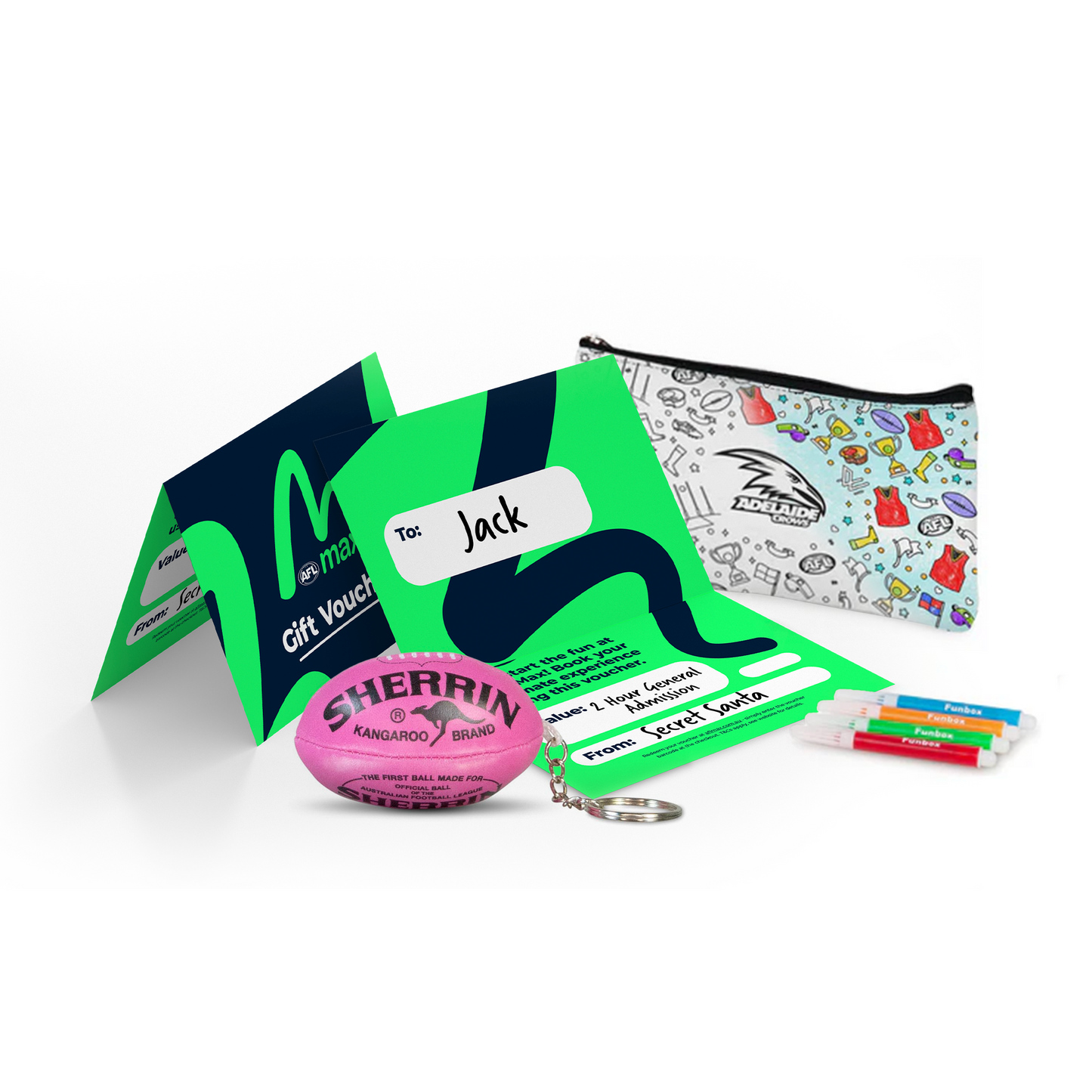 2-Hour AFL Max Single Pass + Sherrin Key Ring + Colour-in Pencil Case