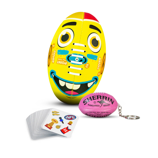 Face Footy + Sherrin Key Ring + AFL Card Game